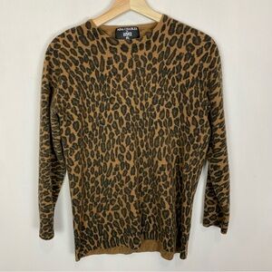 Vintage 90’s Lambswool Angora Leopard‎ Print Sweater